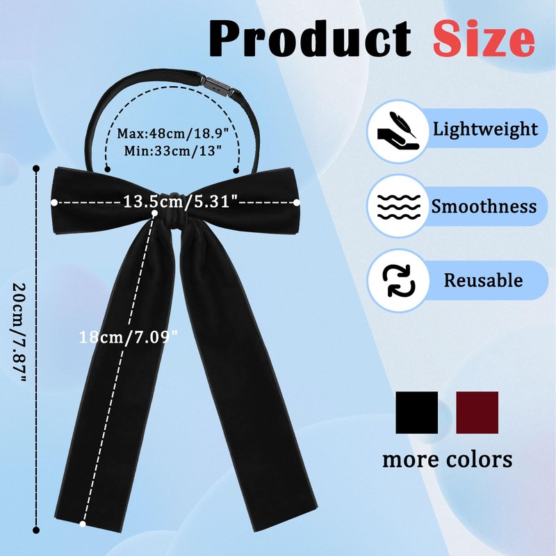 Luckyvestir Black Western Bow Ties for Men Women, Colonel Velvet