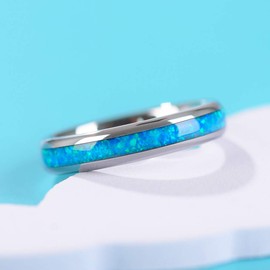 ThREE KEYS JEWELRY - Anillos de oro rosa de tungsteno de 4 mm para mujer, anillos de compromiso de boda, Metal no precioso., no conocido