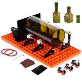 FIXM Glass Bottle Cutter Kit, Glass Cutter for Bottles with Grid Baseboard and Adjustable Baffle Design, Bottle Cutter & Glass Cutter for Round and Square Bottle