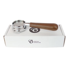 Bottomless Portafilter for CONTI Espresso Machines - Walnut Handle, 21g Strainer - 3 Cups