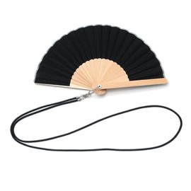 Nishikawa Shourokushen Fan, Summer, Strap, Outdoor, Men's, Father's Day Gift, Stylish, Present, Black