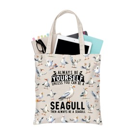 PLITI Seagull Gift for Women Seagull Lover Gift Always Be Yourself Unless You Can Be A Seagull Tote Bag Nemo Seagull Gift (Can Be Seagull TGU)