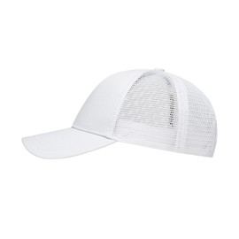 FREEBIRD99 Ponycap Messy High Bun Ponytail Baseball Cap Adjustable Mesh Trucker Hat for Women (White)