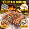 Stainless Steel Grill Basket with Removable Divider – Reusable BBQ