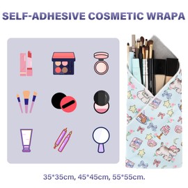 Walking Way Self-Adhesive Magic Cloth Makeup Bag, Portable Protective Cosmetic Pouch, Camera Lens Wrap, Stylish Travel Organizer for Beauty Essentials, Travel, Gifts & Daily Use