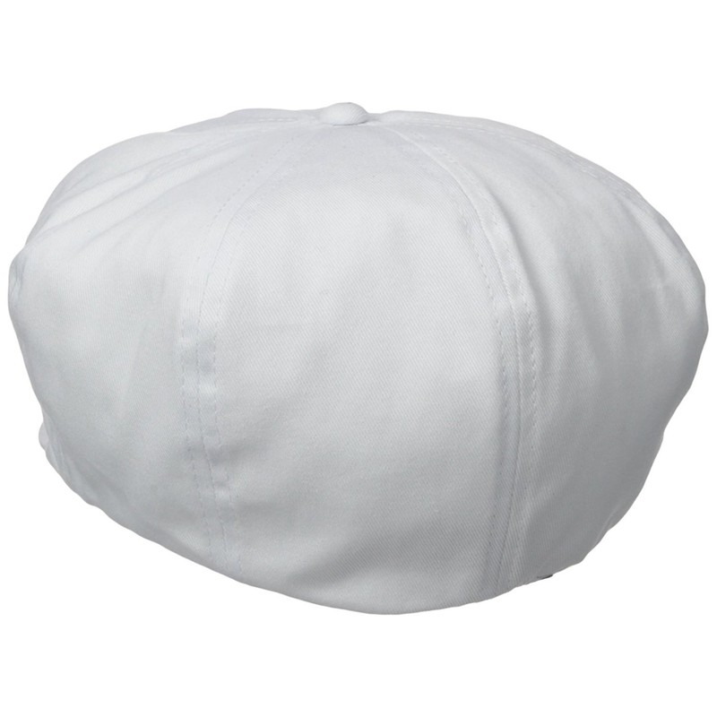 Dorfman Hat Co. Men's White Cap 8/4 Panel (Medium, White)