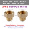 MiJunHD 2PCS Brass Reducer Connector | BSP Female Thread G3/4≈25mm