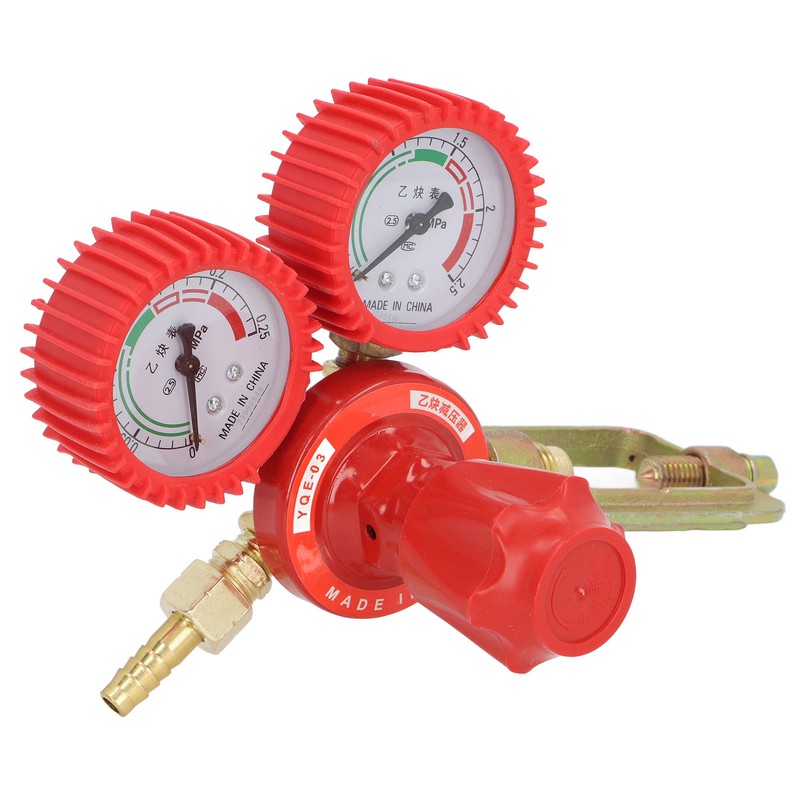 Acetylene Pressure Reducer 8mm Inlet Port Dual Display Shockproof Acetylene