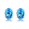 Bellitia Jewelry 925 Sterling Silver Women's Birthstone Stud Earrings, Blue