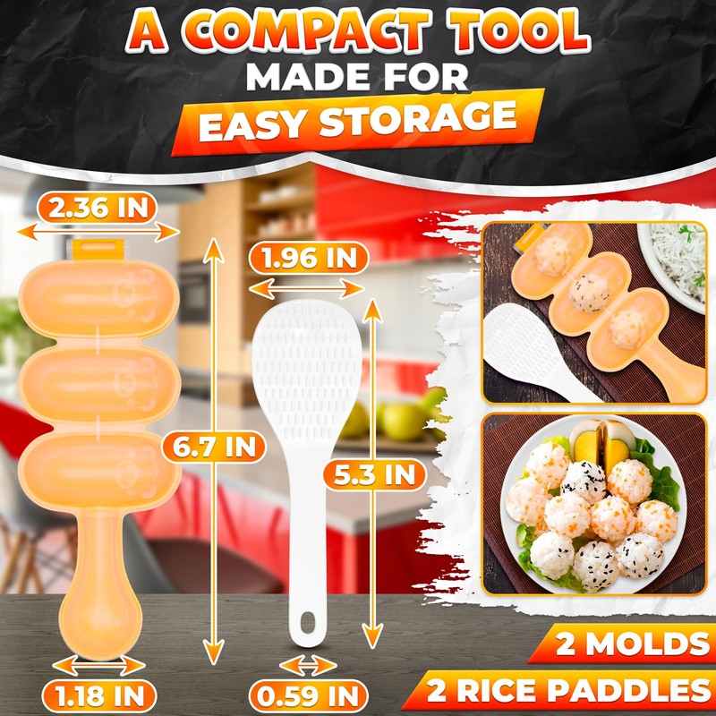 Rice Ball Mold Set – 2 Pack Easy Rice Ball