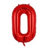 40 Inch 0 Red Number Balloons Mylar Foil Helium Digital