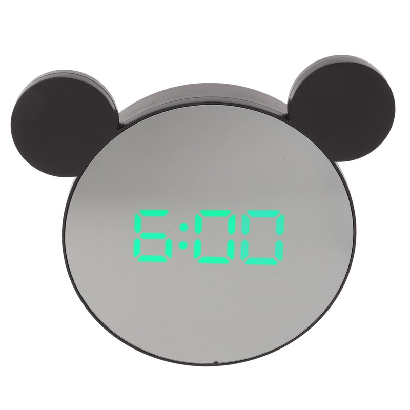 Mirror Alarm Clock 2 Level Brightness Adjustment Ear Design LED