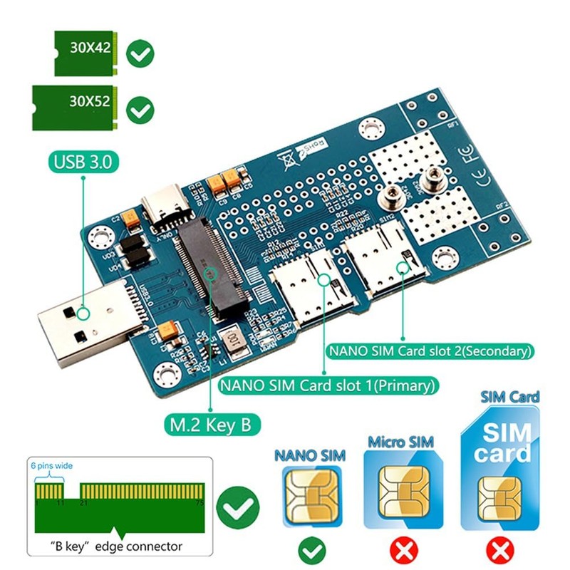 Snblzhef M. 2 to USB 3.0 Adapter with Dual Nano