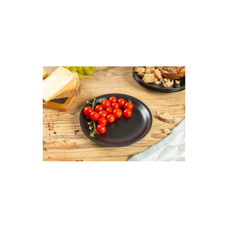 Kuhn Rikn Plate Matt Black Diameter 19 cm