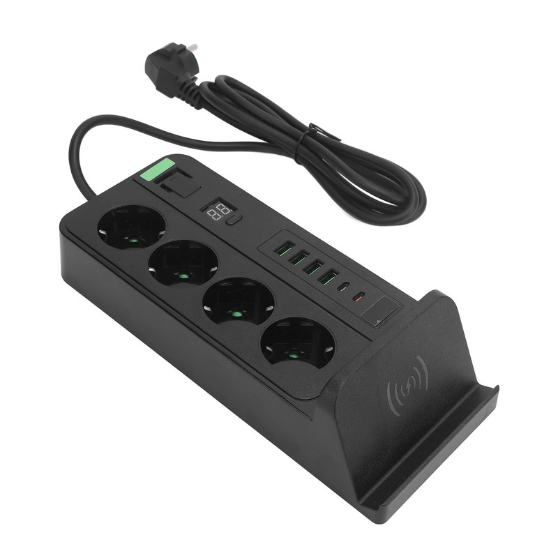 European Power Strip Wireless Charging USB TYPE C 4 Way