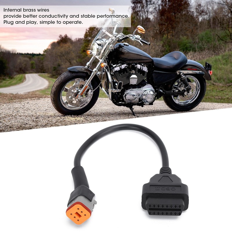 6Pin OBD2 Diagnostic Cable Adapter Professional Fault Detection for Motorcycle