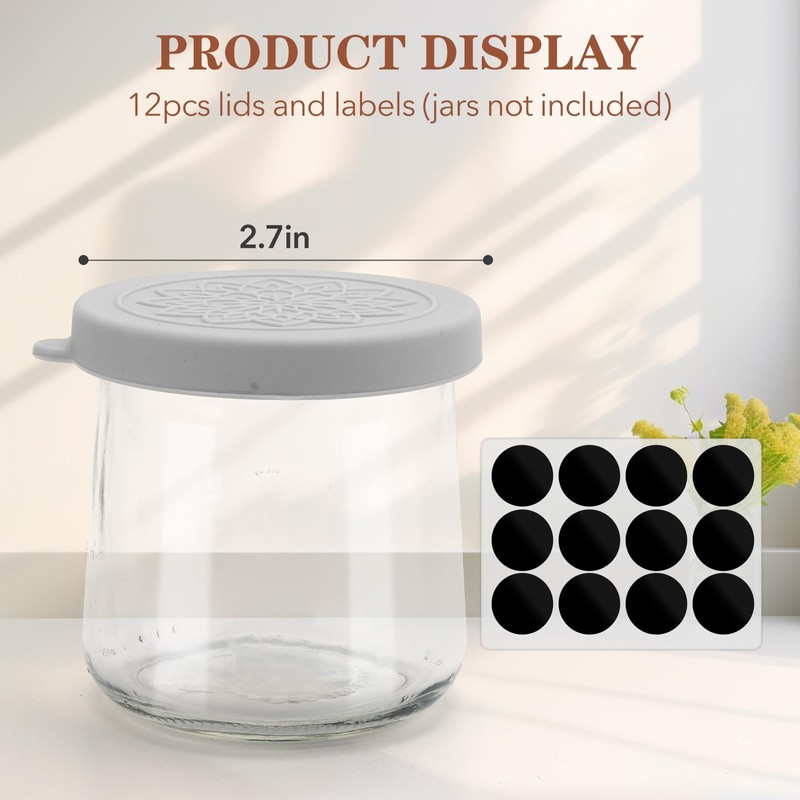 oui yogurt jar lids - 12 pack Silicone oui lids