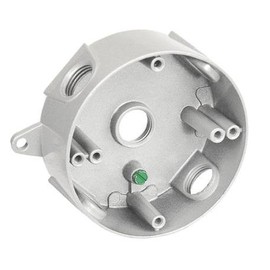 Sealproof 5 Hole 1/2-Inch Holes Weatherproof Round Electrical Outlet Box with 5 Outlet Holes, 1/2" Dia, UL Listed, Gray