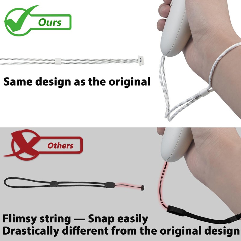 SOULWIT 2 Sets Professional Replacement Wrist Straps for Oculus Quest3/Quest