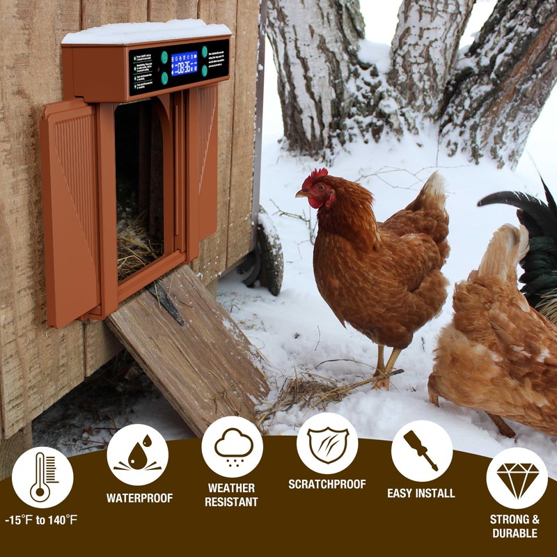 Automatic Chicken Door Easy Program 3 Modes - Manual, Timer