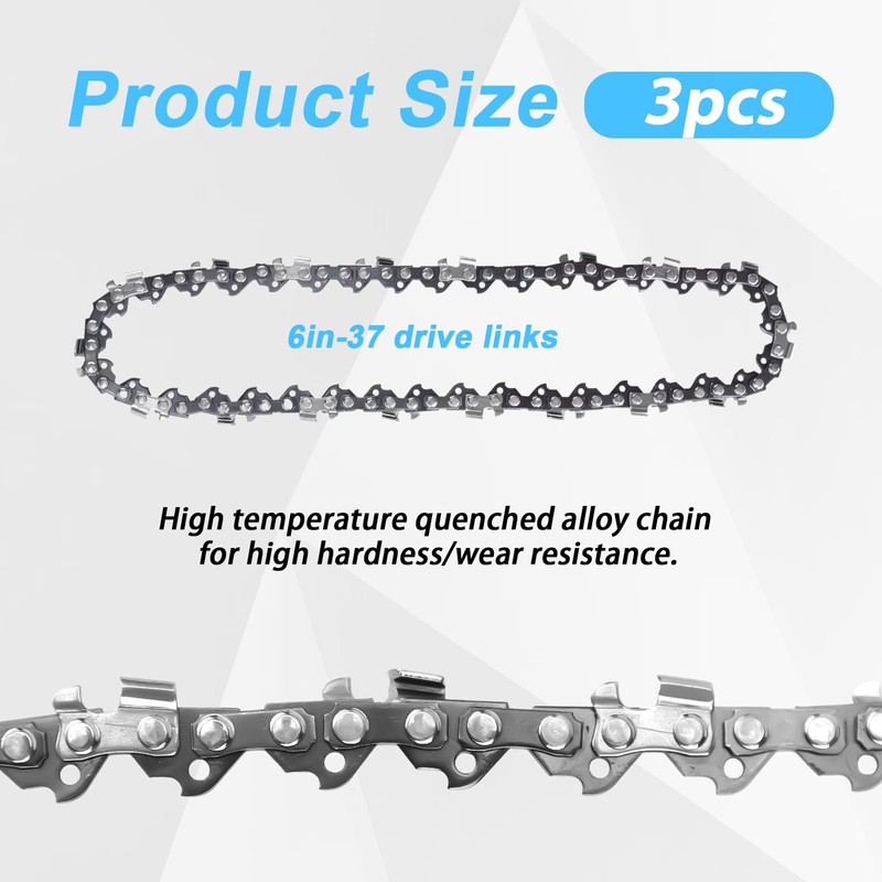 5pcs Mini Chainsaw Chains with Replacement Saw Chain Bar, 6