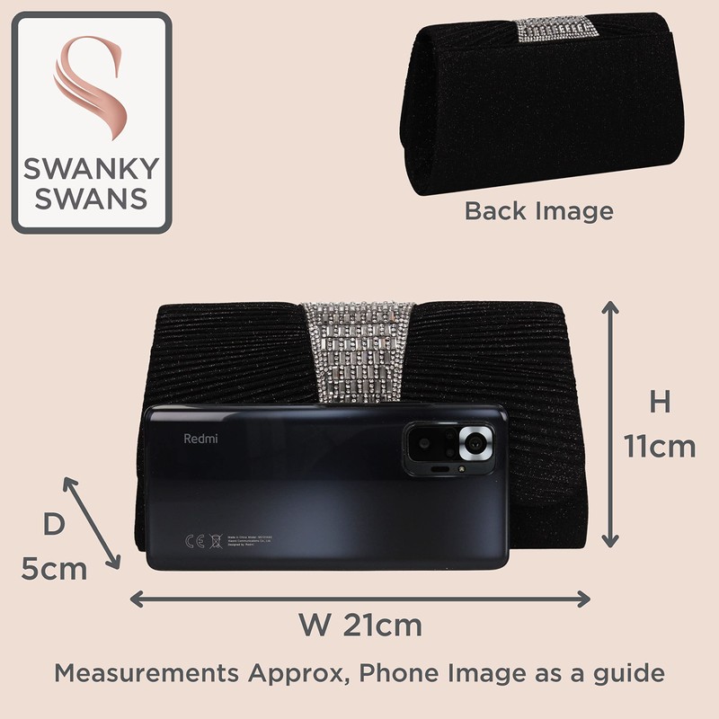 SwankySwans Women's Julie Clutch Bag, black