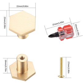 Voyzdx 4 Pcs Pomos Manijas De Cajón Para Gabinete,Pomo Tirador Para Cajón De Mueble de Hexágono,Pomos y Tiradores para Armarios,para Aparador Cajones Cocina Puertas, con Destornillador