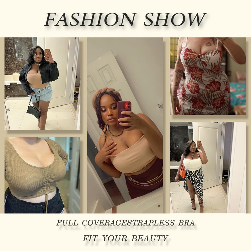 HACI Women's Multiway Strapless Bra Plus Size Full Figure Coverage