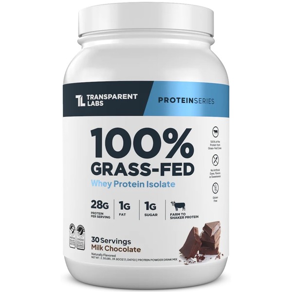 Transparent Labs Grass-Fed Whey Protein Isolate - Naturally Flavored, Gluten