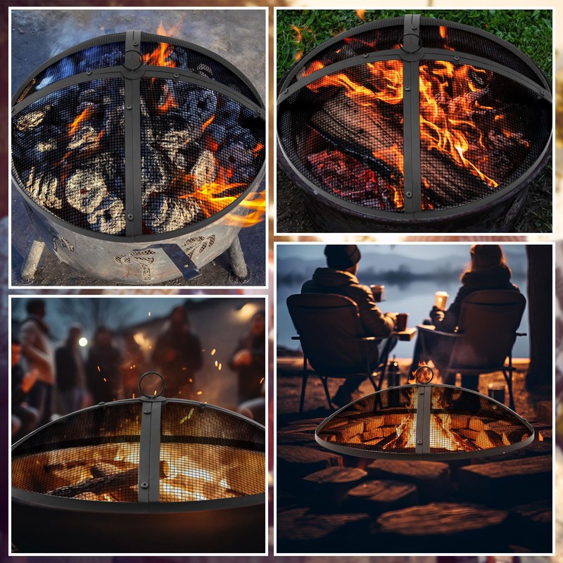 Suzile 22 Inch Heavy Duty Fire Pit Spark Screen Round