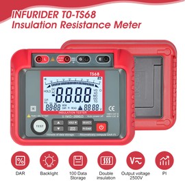 Megohmmeter, 250V-2500V Output Voltage Insulation Tester, 1MΩ-200GΩ Ohm Meter Multimeter, Grounding Tester with 100 Groups of Data Storage