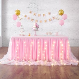 HBBmagic LED Handmade Table Cloth, Table Decoration, Tutu Table Skirt for Parties, Weddings, Birthdays, Christmas, Festivals, Carnival, and Celebration Table Decoration