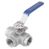 1pc Ball Valve,Stainless Steel SUS304 Pipe Ball Valve Three-Way T-Type