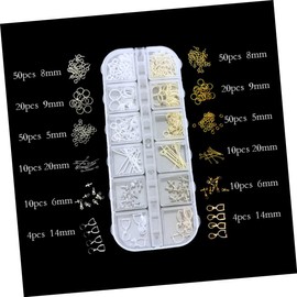 Tofficu 1 Box Jewelry Chain Connection Clasp Jewlery Connectix Jewels Gold Eye Open Jump Rings Jewerly Necklace Clip Clasp Silver Jump Rings Screw Eye Crafting Supplies Charm