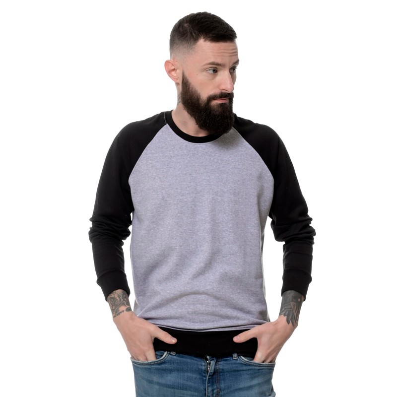 ROCK-IT Apparel Sweatshirt Men's Raglan 2 Tone Crew Neck Sweater