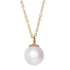 Kritz Women's Necklace Pearl White or Black – Pendant Pearl Necklace Fine Elegant Imitation Grade 4A+ Long 45 cm – Jewellery Fashion Gift for Women, Pearl Stone, Pearl