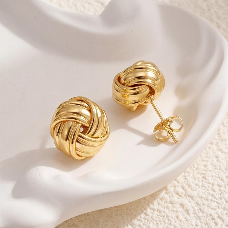 KKR 14K Gold Earrings for Women Trendy Gold Studs Earrings