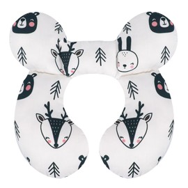 KAKIBLIN Baby Travel Pillow,Upgraded Baby Neck Pillows for Car Seat,Baby Support Pillow,Infant Neck Pillow for Toddler Head and Neck,Newborn Head Support for Car Seat,Pushchair (Black Bear)