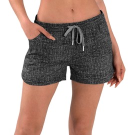 Actleis Womens Swim Shorts UPF50+ Board Shorts Quick Dry Beach Shorts Drawstring Sports Summer Bottom XL Denim Black