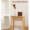 Livelab Natural Rattan Tissue Box Cover, Square Hand Woven Tissue