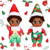 Threan 2 Pcs Christmas Elf Twins Ethnic Hispanic African American