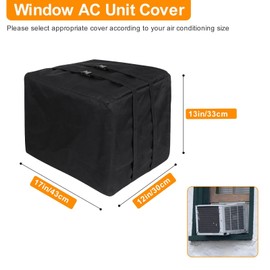 Demao AC Covers for Outside, Air Conditioner Cover for Outside Window AC Unit, 600D Oxford Heavy Duty Waterproof Dustproof Window Air Conditioner Cover(17Wx12Dx13H)