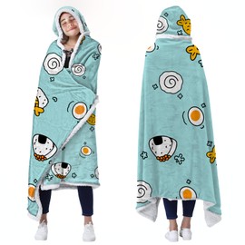 Sushi Blanket Hoodie for Women and Men, Oversized Wearable Blanket, Warming Blankets for Adults, Blanket Hoodies, Ideal Gifts for Sushi Lovers, Gift for Boyfriend/Girlfriend