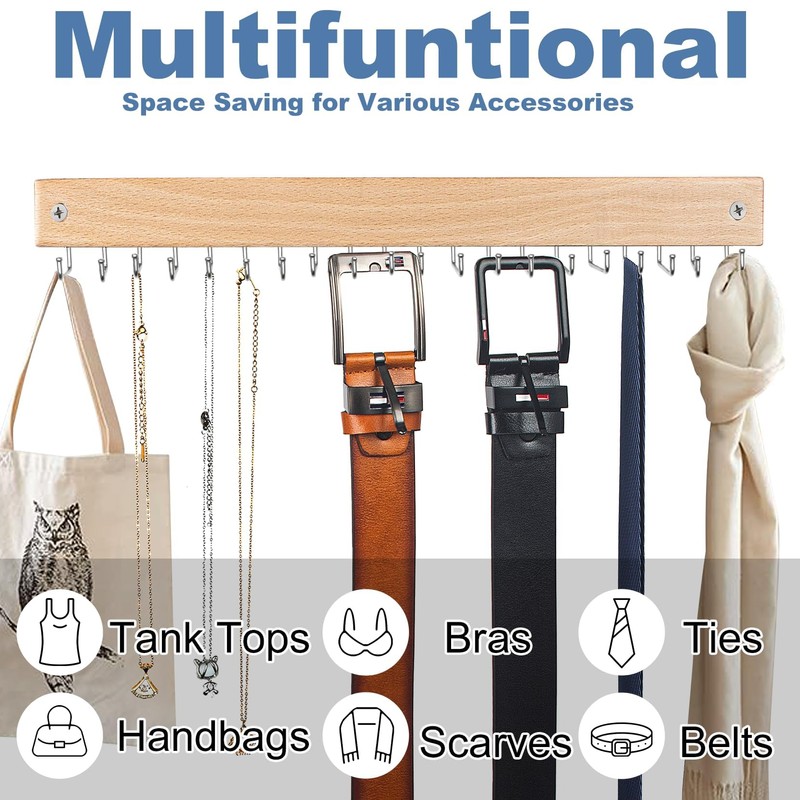 Belt and Tie Organizer for Closet, Tie and Belt Rack
