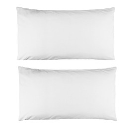 Mirha Extra Large Pillow Case Pair Percale Blended Cotton White 50 x 90 + 15cm…