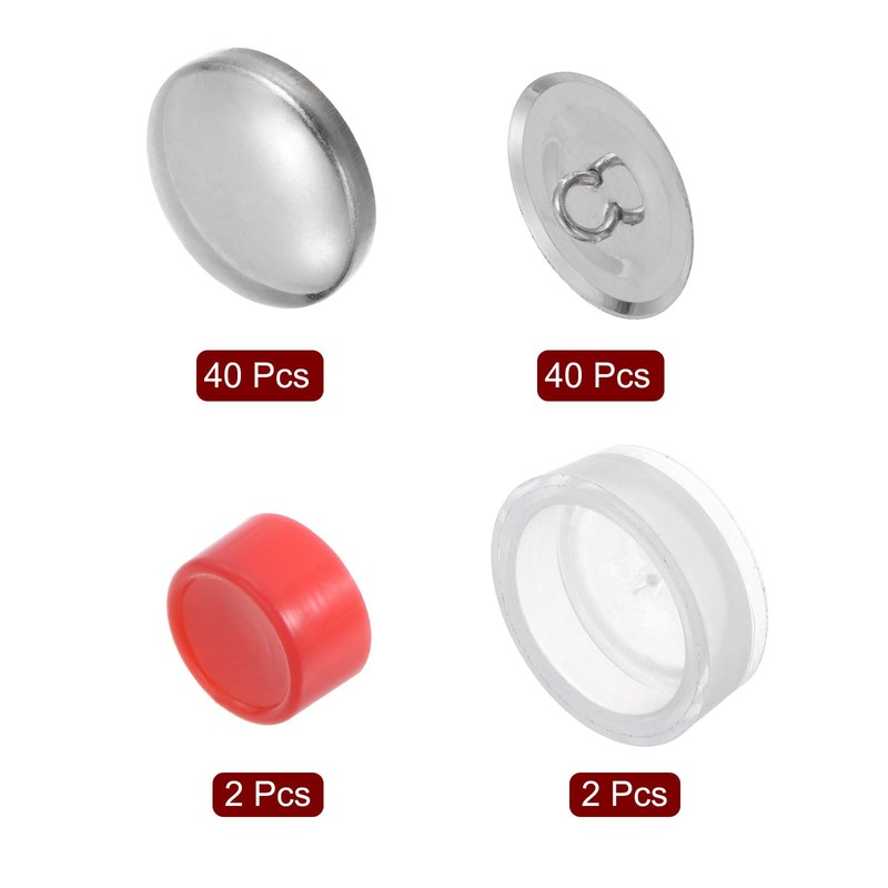sourcing map 40 Sets Self Cover Button Kit 36L 0.9"
