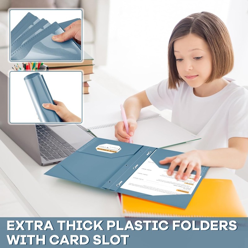 Henoyso 72 Pcs Plastic Folder with Clear Front Pocket and