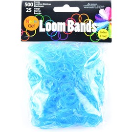 Touch of Nature Neon Gel Loom Bands, 500 Bands and 25 Plastic Clasps, Turquoise