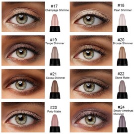 Kaely 8Pcs Cream Eyeshadow Stick Set for Eyes Makeup,Champagne Pearl Taupe Bronze Cocoa Stone Putty Smoky Amethyst,Matte Shimmer Glitter Eye Shadow Pencil Pen Crayon Bulk Waterproof,sombras para ojos