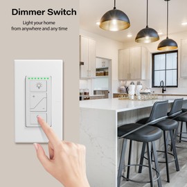 Smart Dimmer Light Switch with Wireless Remote, Compatible with Alexa for Voice Control, No Hub Required, Support 2.4G&5G, Electrical Light Wall Control Lighting Fixture